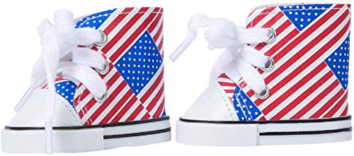 The New York Doll Collection US Flagge Entworfen Puppe Leinwand Turnschuhe Sportschuhe Passt 18 Zoll / 46 cm Puppen - für Mode Mädchen Puppen - Puppenschuhe - Puppen Sportschuhe - Puppen zubehör The New York Doll Collection US Flagge Entworfen Puppe Leinwand Turnschuhe Sportschuhe Passt 18 Zoll / 46 cm Puppen - für Mode Mädchen Puppen - Puppenschuhe - Puppen Sportschuhe - Puppen zubehör von The New York Doll Collection