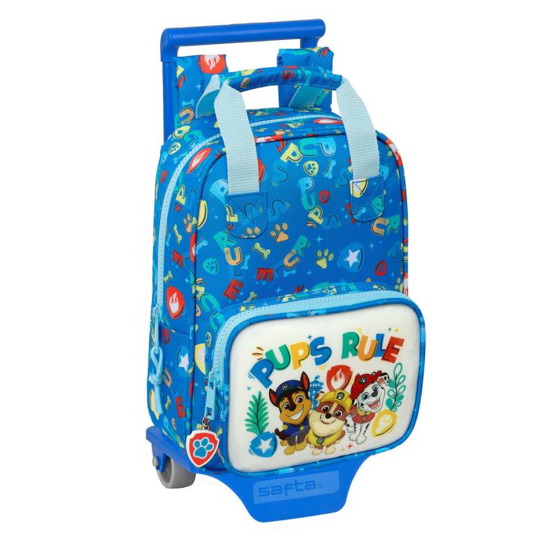 Schulrucksack mit Rädern The Paw Patrol Pups rule Blau 20 x 28 x 8 cm von The Paw Patrol