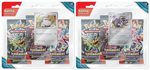 Pokémon TCG TCG – Scharlach und Violett – Packung mit 3 Boosterpacks Maskerade Dämmerung Vrombotor und Snorlax (1 zufällig ausgewählter Booster), POK18955840 von The Pokémon Company