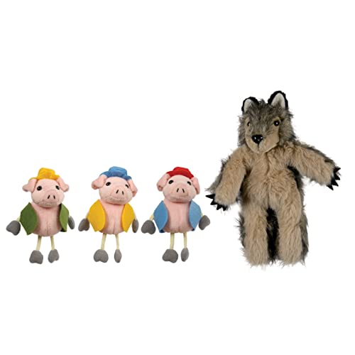 The Puppet Company - DREI Schweine und Wolf Fingerpuppen-Set von The Puppet Company