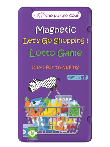 The Purple Cow - Let's Go Shopping Game - Magnetisches Reisespiel - Ideal für Reisen und unterwegs, Lottospiel für Jungen und Mädchen ab 3 Jahren, Lernaktivität von The Purple Cow