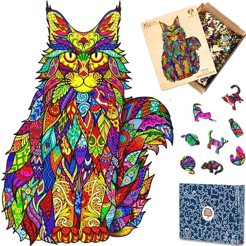 The Puzzled Tree Jigsaw Holzpuzzle Erwachsene XL (Katze, 330 Teile) - Wooden Holz Puzzle mit Tiermotiven anspruchsvoll - Fördert Kreativität & Entspannung - Trefl Wood Holzpuzzles von The Puzzled Tree