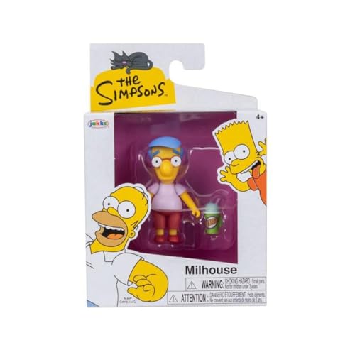 The Simpsons - Figur mit Gelenken, 6,3 cm – Milhouse mit Squishee Drink von The Simpsons
