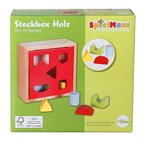 Spielmaus Holz Steckbox, 6-tlg. von The Toy Company
