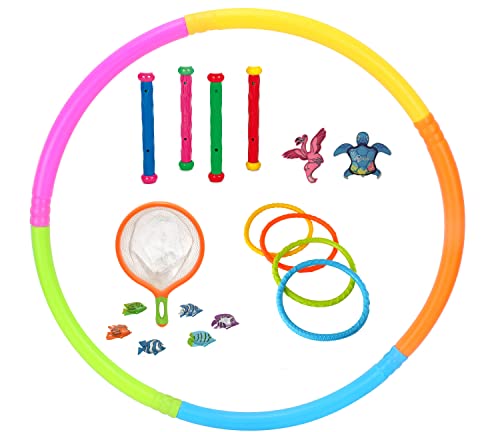 The Toy Company Mega Tauchspielzeug Set mit Tauchring zum Durchtauchen Tauchstäbe Tauchfische UVM von The Toy Company