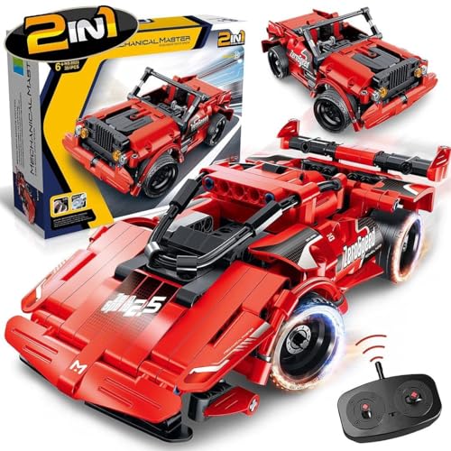 The Toy Company Tech Bricks Bausteine 2in1 mit Fernsteuerung Rennautor und Racing Car 341 TLG von The Toy Company