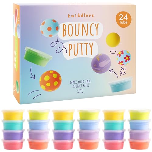 THE TWIDDLERS 24 Springknete Hüpfknete Kinderknete für Modellieren & Basteln - Kindergeburtstag Mitgebsel, Mitbringsel, Gastgeschenke, Give Aways - Ungiftig THE TWIDDLERS 24 Springknete Hüpfknete Kinderknete für Modellieren & Basteln - Kindergeburtstag Mitgebsel, Mitbringsel, Gastgeschenke, Give Aways - Ungiftig von THE TWIDDLERS