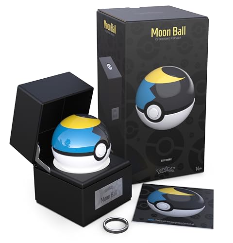 The Wand Company Original Poké-Ball Authentische Replik - Realistischer, elektronischer, druckgegossener Poké-Ball mit Vitrinen-Lichtfunktionen. Offiziell lizenziert von Pokémon von The Wand Company