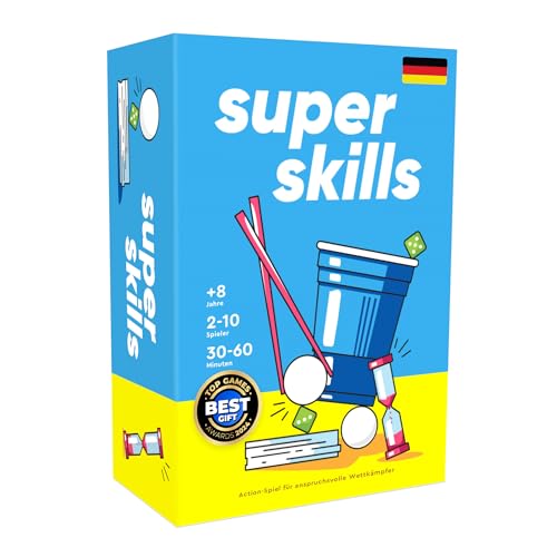 Super Skills - Deutsch - Das lustige Gesellschaftsspiel für Kinder, Jugendliche & Erwachsene - Partyspiele mit Vielfältigen Herausforderungen Jungen & Mädchen - Brettspiel von The World Game
