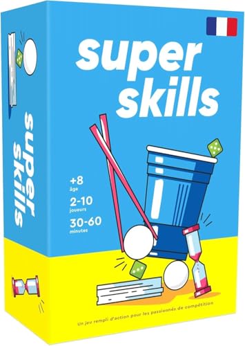 Super Skills – Lustiges Gesellschaftsspiel für Kinder, Jugendliche & Erwachsene – Spiel ab 8 Jahren – 120 Aufgaben für die ganze Familie – Geschenk für Jungen & Mädchen – Version Französisch Super Skills – Lustiges Gesellschaftsspiel für Kinder, Jugendliche & Erwachsene – Spiel ab 8 Jahren – 120 Aufgaben für die ganze Familie – Geschenk für Jungen & Mädchen – Version Französisch von The World Game