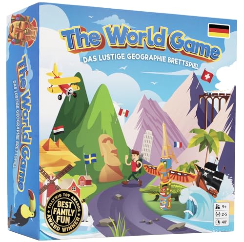 The World Game - Lustiges Geographie Brettspiel - Welt Lernspiel für Kinder & Erwachsene - Coole Geschenkidee für Jungen & Mädchen im Teenageralter - Deutsche Version von The World Game