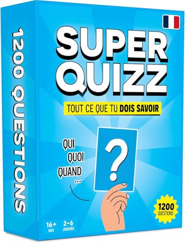 The World Game Super Quizz – Spiele für Erwachsene mit 1200 Fragen – Lustiges Brettspiel mit Quizkarten – Wissensspiel für Familie mit Jugendlichen und Erwachsenen - Französische Version von The World Game