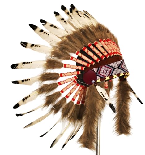 Feder-Kopfschmuck mit weißen Schwanen-/Entenfedern und bemalt mit schwarzen Punkten von The World of Feathers