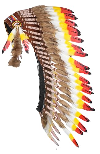 Kopfschmuck, inspiriert von Indianern, handgefertigt mit echten Federn, Perlen und Lederdetails (klein) von The World of Feathers