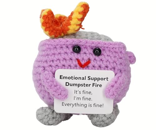 Emotional Support Dumpster Fire Crochet Handmade Positive Gift Valentines Day Gifts Office Desk Decor Friends and Family Funny Stress Gag Gift (Purple Dumpster Fire) von The trend collection