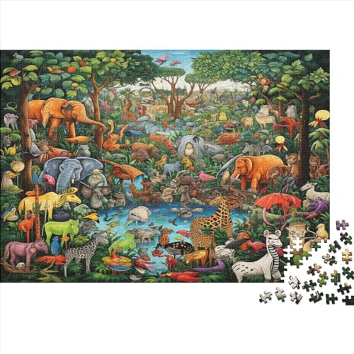 Animal World Für Erwachsene Puzzle 300 Teile Animal Theme Wohnkultur Family Challenging Games Geburtstag Lernspiel Stress Relief Toy 300pcs (40x28cm) von TheEcoWay