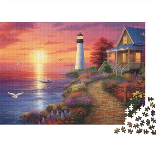 Coastal Lighthouses Puzzles Erwachsene 300 Teile Scenery Educational Game Geburtstag Family Challenging Games Wohnkultur Entspannung Und Intelligenz 300pcs (40x28cm) von TheEcoWay