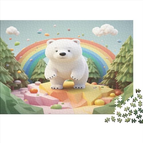 Cute Bear Erwachsene Puzzles 1000 Teile Animal Theme Educational Game Home Decor Geburtstag Family Challenging Games Stress Relief Toy 1000pcs (75x50cm) von TheEcoWay