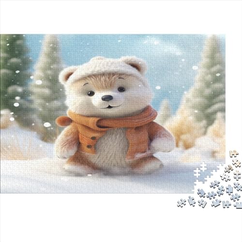 Cute Bear Puzzles Erwachsene 500 Teile Animal Theme Educational Game Geburtstag Family Challenging Games Wohnkultur Entspannung Und Intelligenz 500pcs (52x38cm) von TheEcoWay