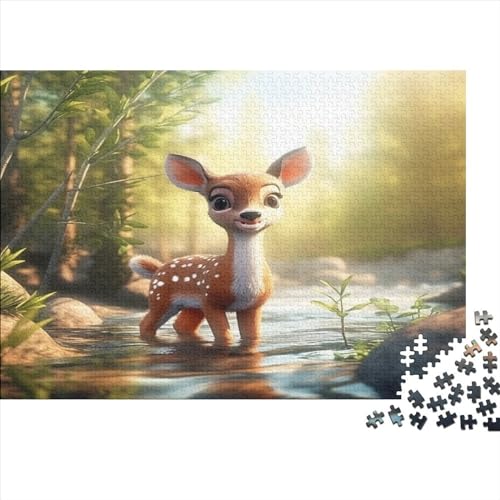 Cute Deer Erwachsene Puzzles 300 Teile Animal Theme Geburtstag Family Challenging Games Wohnkultur Educational Game Stress Relief 300pcs (40x28cm) von TheEcoWay