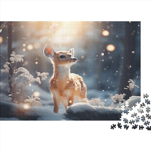 Cute Deer Für Erwachsene Puzzle 300 Teile Animal Theme Wohnkultur Family Challenging Games Geburtstag Lernspiel Stress Relief Toy 300pcs (40x28cm) von TheEcoWay