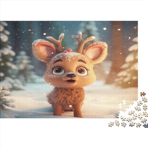 Cute Deer Für Erwachsene Puzzle 500 Teile Animal Theme Wohnkultur Family Challenging Games Geburtstag Lernspiel Stress Relief Toy 500pcs (52x38cm) von TheEcoWay