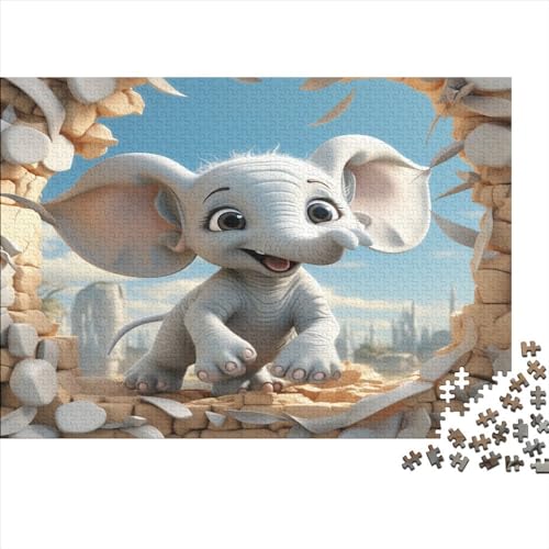 Cute Elephant Puzzle 500 Teile Animal Theme Erwachsene Family Challenging Games Lernspiel Geburtstag Wohnkultur Entspannung Und Intelligenz 500pcs (52x38cm) von TheEcoWay