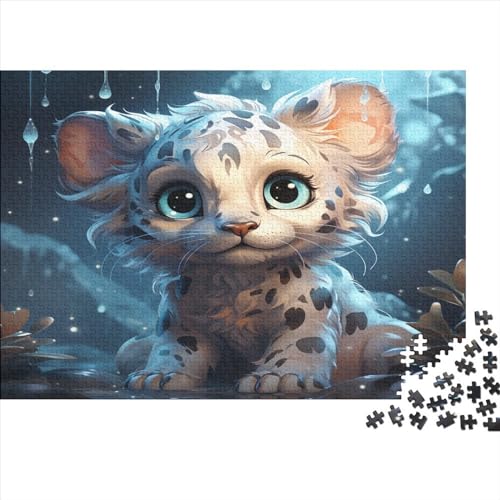 Cute Leopard Erwachsene Puzzles 1000 Teile Animal Theme Educational Game Home Decor Geburtstag Family Challenging Games Stress Relief Toy 1000pcs (75x50cm) von TheEcoWay