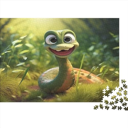 Cute Snake Erwachsene Puzzles 300 Teile Animal Theme Geburtstag Family Challenging Games Wohnkultur Educational Game Stress Relief 300pcs (40x28cm) von TheEcoWay
