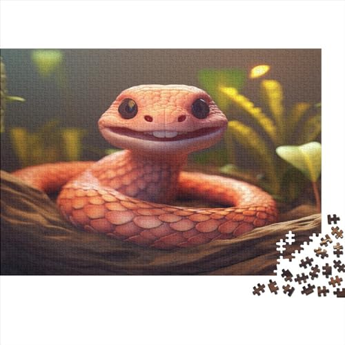 Cute Snake Erwachsene Puzzles 500 Teile Animal Theme Educational Game Home Decor Geburtstag Family Challenging Games Stress Relief Toy 500pcs (52x38cm) von TheEcoWay