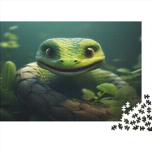 Cute Snake Puzzle 1000 Teile Animal Theme Erwachsene Family Challenging Games Lernspiel Geburtstag Wohnkultur Entspannung Und Intelligenz 1000pcs (75x50cm) von TheEcoWay