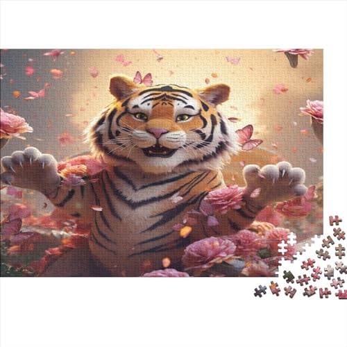 Cute Tiger Erwachsene Puzzles 1000 Teile Animal Theme Educational Game Home Decor Geburtstag Family Challenging Games Stress Relief Toy 1000pcs (75x50cm) von TheEcoWay