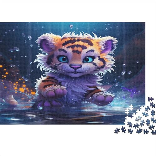 Cute Tiger Erwachsene Puzzles 300 Teile Animal Theme Geburtstag Family Challenging Games Wohnkultur Educational Game Stress Relief 300pcs (40x28cm) von TheEcoWay