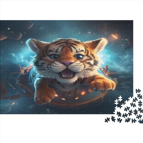 Cute Tiger Erwachsene Puzzles 500 Teile Animal Theme Educational Game Home Decor Geburtstag Family Challenging Games Stress Relief Toy 500pcs (52x38cm) von TheEcoWay