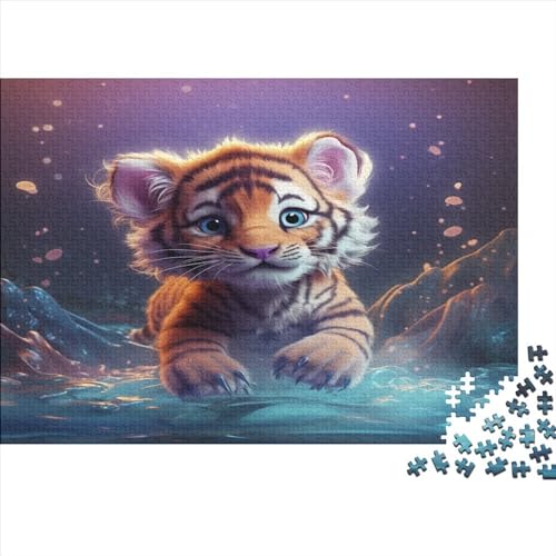Cute Tiger Für Erwachsene Puzzle 1000 Teile Animal Theme Wohnkultur Family Challenging Games Geburtstag Lernspiel Stress Relief Toy 1000pcs (75x50cm) von TheEcoWay