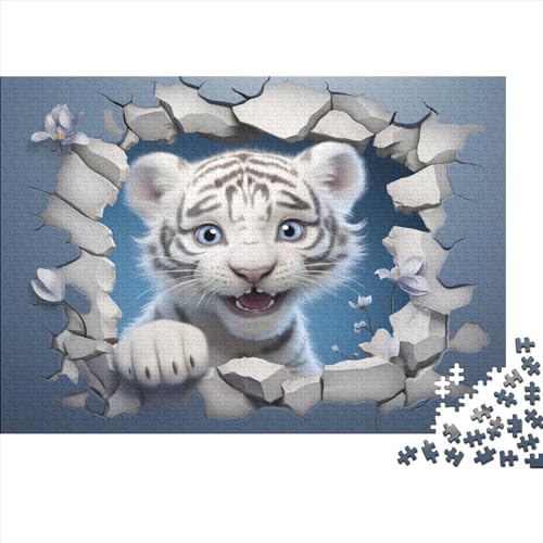 Cute Tiger Für Erwachsene Puzzle 1000 Teile Animal Theme Wohnkultur Family Challenging Games Geburtstag Lernspiel Stress Relief Toy 1000pcs (75x50cm) von TheEcoWay