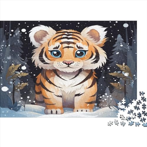 Cute Tiger Für Erwachsene Puzzle 300 Teile Animal Theme Wohnkultur Family Challenging Games Geburtstag Lernspiel Stress Relief Toy 300pcs (40x28cm) von TheEcoWay