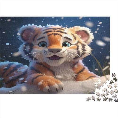 Cute Tiger Für Erwachsene Puzzle 500 Teile Animal Theme Wohnkultur Family Challenging Games Geburtstag Lernspiel Stress Relief Toy 500pcs (52x38cm) von TheEcoWay
