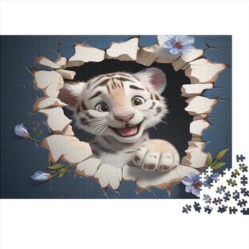 Cute Tiger Puzzle 500 Teile Animal Theme Erwachsene Family Challenging Games Lernspiel Geburtstag Wohnkultur Entspannung Und Intelligenz 500pcs (52x38cm) von TheEcoWay