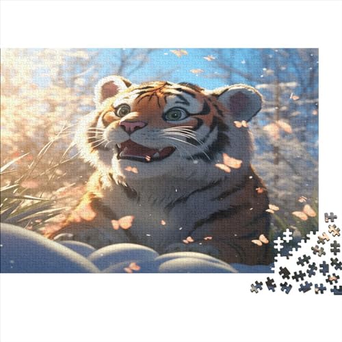 Cute Tiger Puzzles Erwachsene 500 Teile Animal Theme Educational Game Geburtstag Family Challenging Games Wohnkultur Entspannung Und Intelligenz 500pcs (52x38cm) von TheEcoWay