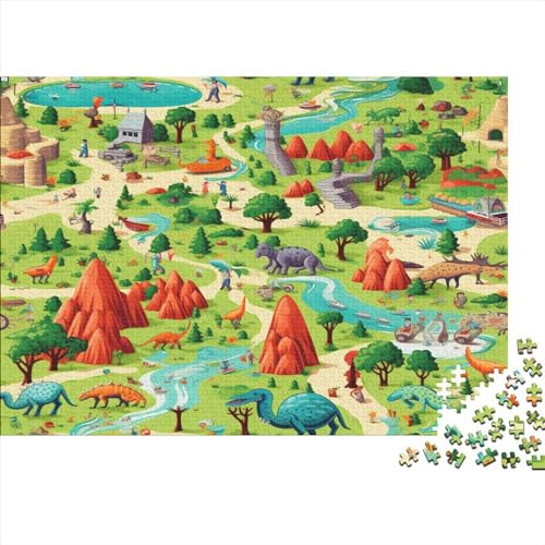 Dinosaur World Für Erwachsene Puzzle 500 Teile Animal Theme Wohnkultur Family Challenging Games Geburtstag Lernspiel Stress Relief Toy 500pcs (52x38cm) von TheEcoWay