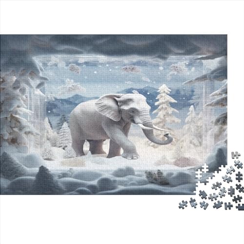 Elephant Puzzles Erwachsene 500 Teile Animal Theme Educational Game Geburtstag Family Challenging Games Wohnkultur Entspannung Und Intelligenz 500pcs (52x38cm) von TheEcoWay