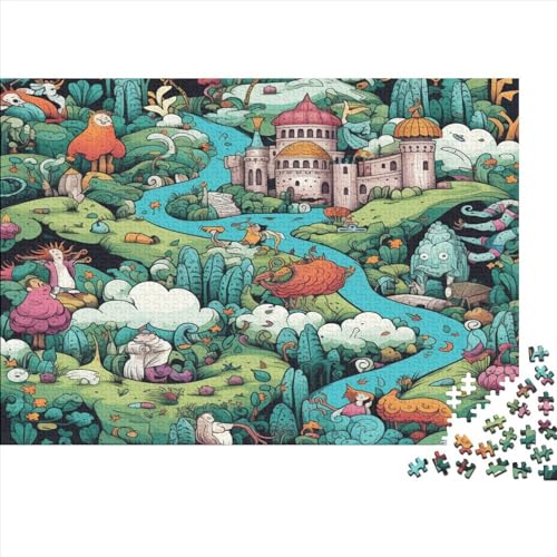 Elven World Erwachsene Puzzles 1000 Teile Cartoon Theme Educational Game Home Decor Geburtstag Family Challenging Games Stress Relief Toy 1000pcs (75x50cm) von TheEcoWay