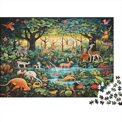 Forest Animals Erwachsene Puzzles 500 Teile Animal Theme Geburtstag Family Challenging Games Wohnkultur Educational Game Stress Relief 500pcs (52x38cm) von TheEcoWay