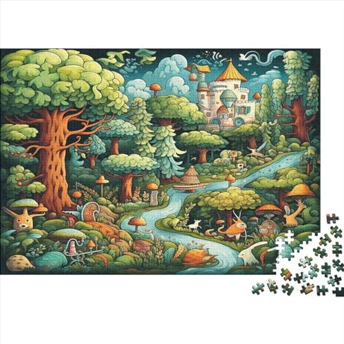Forest Castle Erwachsene Puzzles 500 Teile Forest Scenery Geburtstag Family Challenging Games Wohnkultur Educational Game Stress Relief 500pcs (52x38cm) von TheEcoWay