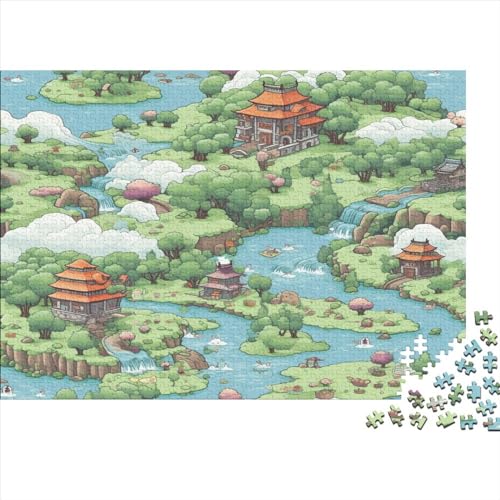 Island Huts Erwachsene Puzzles 300 Teile Landscapes Educational Game Home Decor Geburtstag Family Challenging Games Stress Relief Toy 300pcs (40x28cm) von TheEcoWay