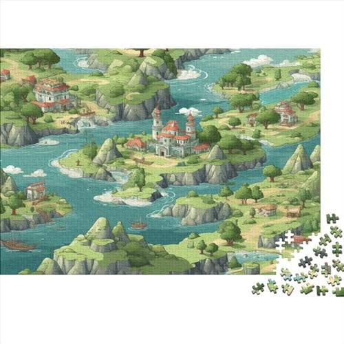 Island Lodge Für Erwachsene Puzzle 1000 Teile Landscapes Wohnkultur Family Challenging Games Geburtstag Lernspiel Stress Relief Toy 1000pcs (75x50cm) von TheEcoWay