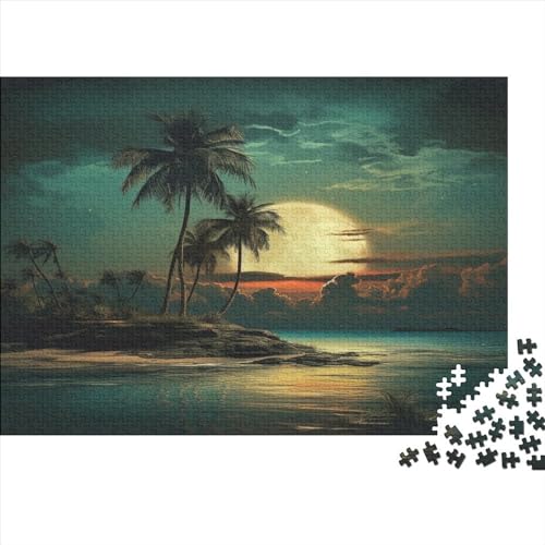 Moonlight Island Erwachsene Puzzles 300 Teile Scenery Geburtstag Family Challenging Games Wohnkultur Educational Game Stress Relief 300pcs (40x28cm) von TheEcoWay