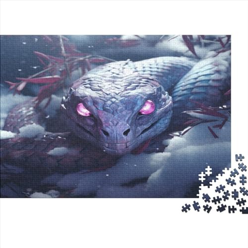 Purple Eyed Snake Puzzle 500 Teile Animal Theme Erwachsene Family Challenging Games Lernspiel Geburtstag Wohnkultur Entspannung Und Intelligenz 500pcs (52x38cm) von TheEcoWay