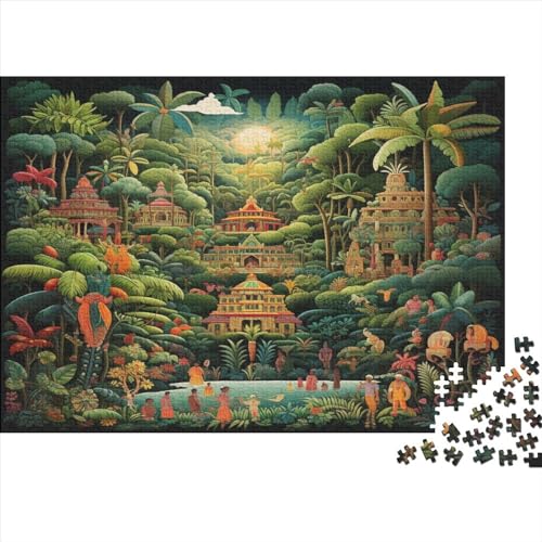Rainforest Castle Erwachsene Puzzles 1000 Teile Forest World Geburtstag Family Challenging Games Wohnkultur Educational Game Stress Relief 1000pcs (75x50cm) von TheEcoWay